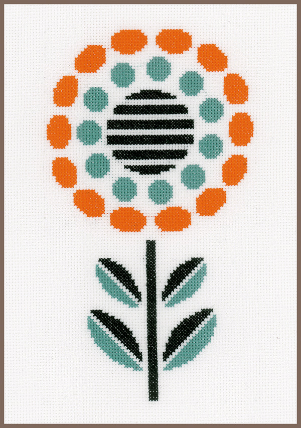 DIY Counted cross stitch kit Abstract flower 14 x 25 cm / 5.6