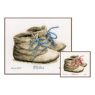 DIY Counted cross stitch kit Baby shoes 18 x 15 cm / 7.2