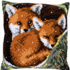 DIY Cross stitch cushion kit Foxes