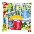 DIY Cross stitch cushion kit My garden
