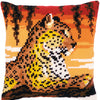 DIY Cross stitch cushion kit Leopard