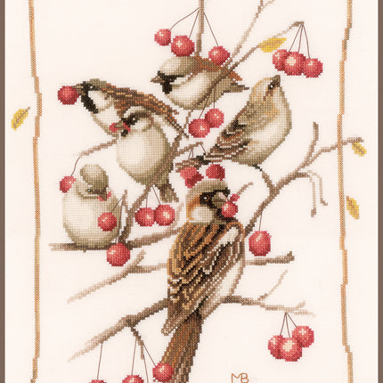 DIY Counted cross stitch kit Sparrows and currant