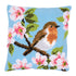 DIY Cross stitch cushion kit Robin & blossoms