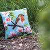 DIY Cross stitch cushion kit Robin & blossoms