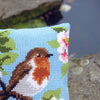 DIY Cross stitch cushion kit Robin & blossoms