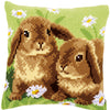 DIY Cross stitch cushion kit Two rabbits