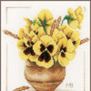 DIY Counted cross stitch kit Yellow violets