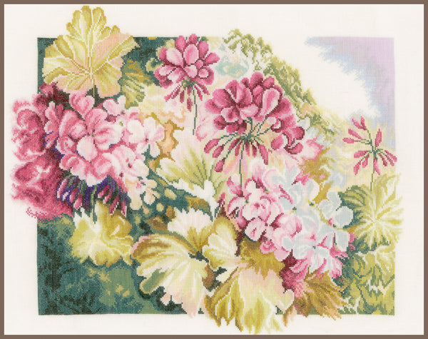 DIY Counted cross stitch kit Gerariums