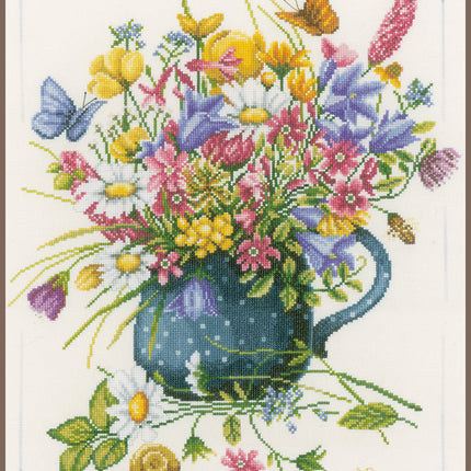 DIY Counted cross stitch kit Flowers in vase