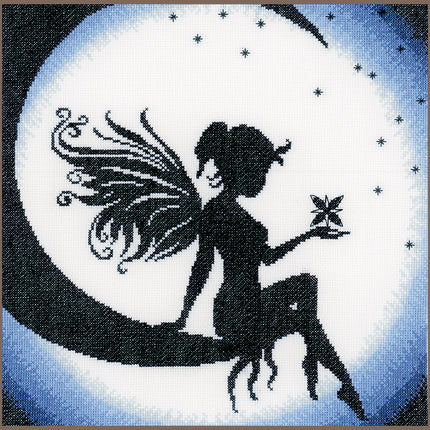 DIY Counted cross stitch kit Fairy on the moon