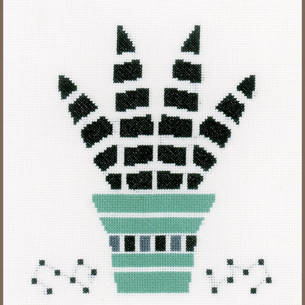 DIY Counted cross stitch kit Succulent 20 x 22 cm / 8" x 8.8"