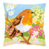 DIY Cross stitch cushion kit Robin in the garden