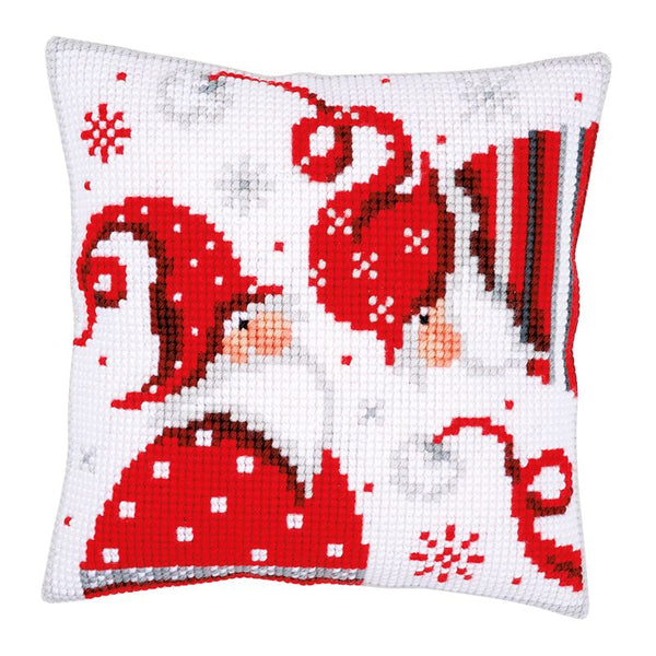 DIY Cross stitch cushion kit Christmas gnomes I