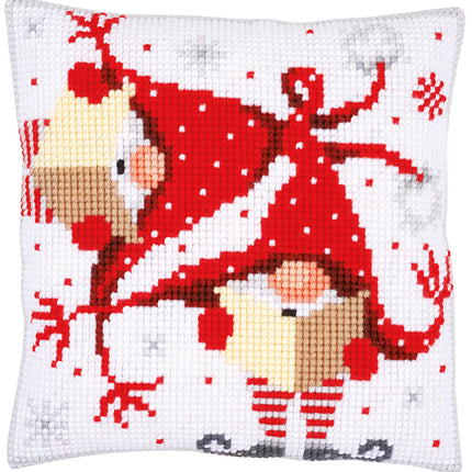 DIY Cross stitch cushion kit Christmas gnomes II