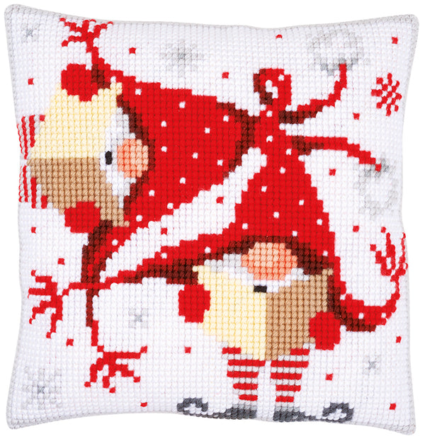 DIY Cross stitch cushion kit Christmas gnomes II