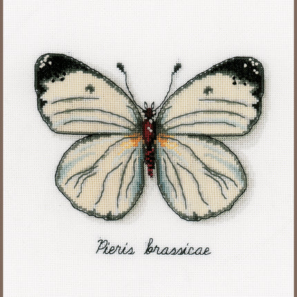 DIY Counted cross stitch kit LMV White butterfly 16 x 14 cm / 6.4" x 5.6"
