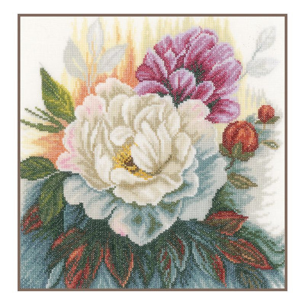 DIY Counted cross stitch kit White rose