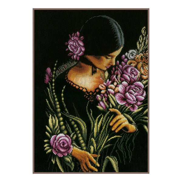 DIY Counted cross stitch kit Woman & flowers