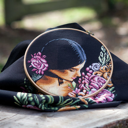 DIY Counted cross stitch kit Woman & flowers