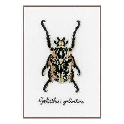 DIY Counted cross stitch kit LMV Beige beetle 12 x 18 cm / 4.8" x 7.2"