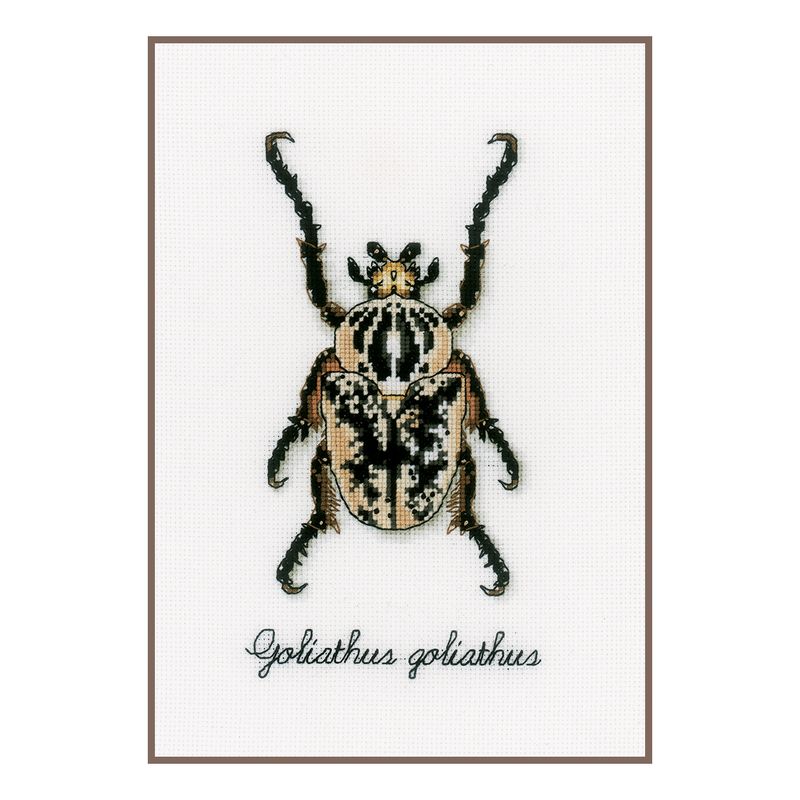 DIY Counted cross stitch kit LMV Beige beetle 12 x 18 cm / 4.8" x 7.2"