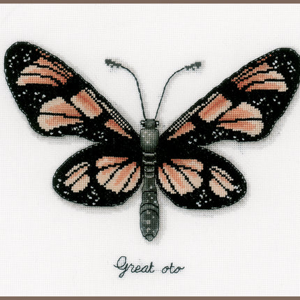 DIY Counted cross stitch kit LMV Orange butterfly 27 x 22 cm / 10.8" x 8.8"