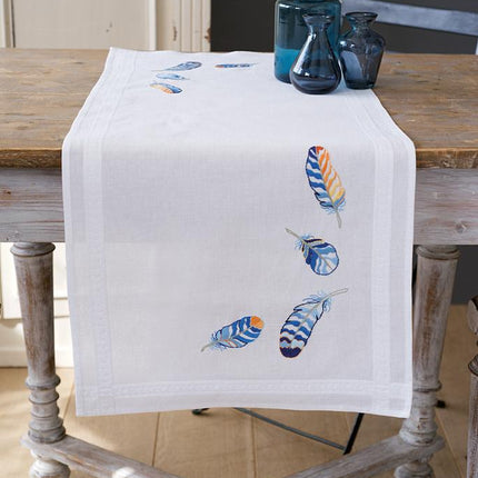 DIY Table Runner kit "Table runner kit Blue feathers"