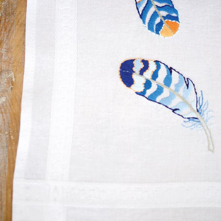 DIY Table Runner kit "Table runner kit Blue feathers"