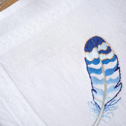 DIY Table Runner kit "Table runner kit Blue feathers"