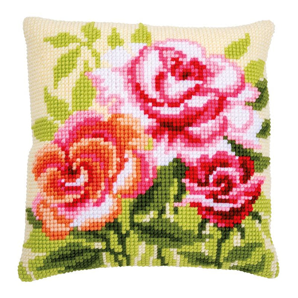 DIY Cross stitch cushion kit Roses