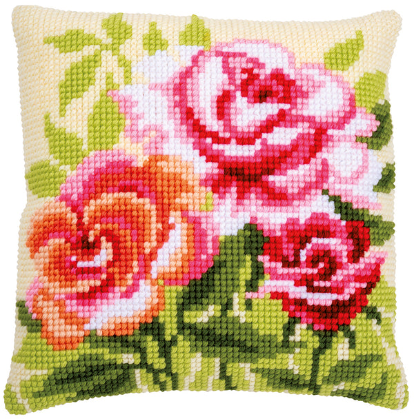 DIY Cross stitch cushion kit Roses