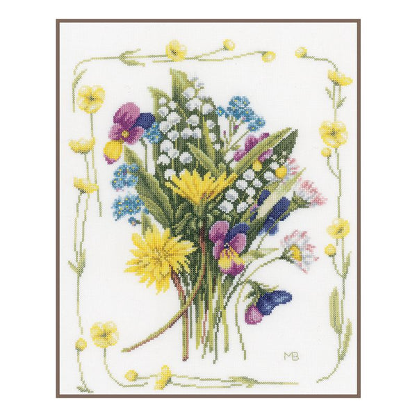 DIY Counted cross stitch kit Bouquet of field flowers