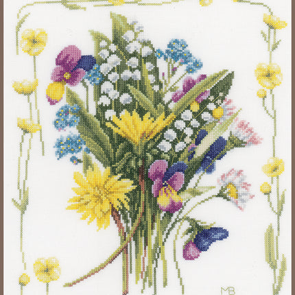 DIY Counted cross stitch kit Bouquet of field flowers