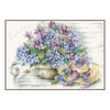 DIY Counted cross stitch kit Hydrangea on a bench