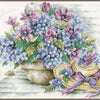 DIY Counted cross stitch kit Hydrangea on a bench