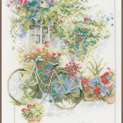 DIY Counted cross stitch kit Flowers & bicycle