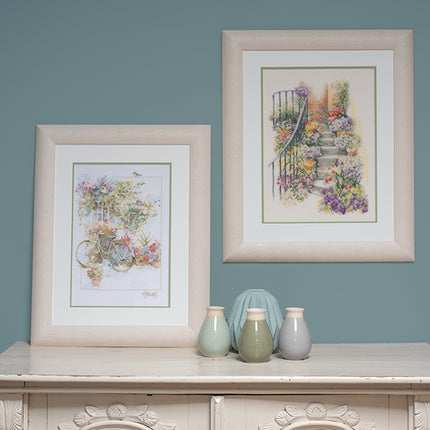 DIY Counted cross stitch kit Flowers & bicycle