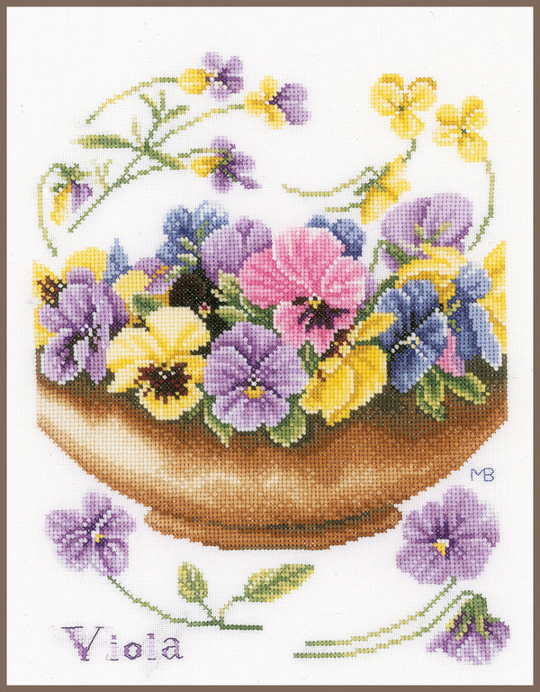 DIY Counted cross stitch kit Violets