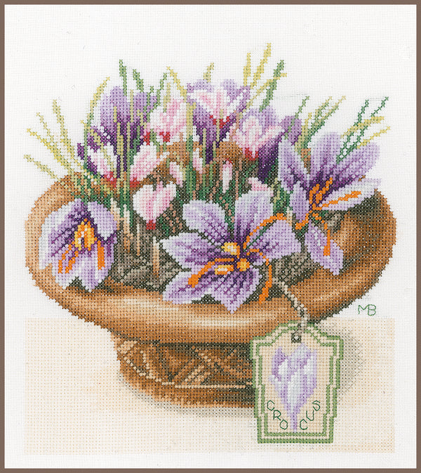 DIY Counted cross stitch kit Crocus flowers