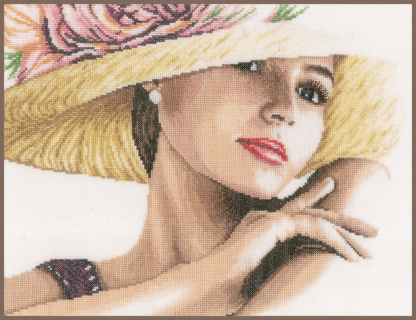 DIY Counted cross stitch kit Lady with hat