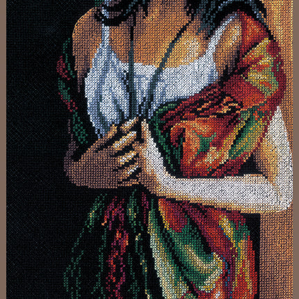 DIY Counted cross stitch kit Lady & scarf