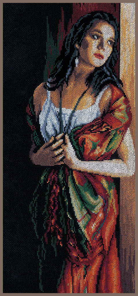 DIY Counted cross stitch kit Lady & scarf