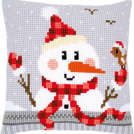 DIY Cross stitch cushion kit Snowman