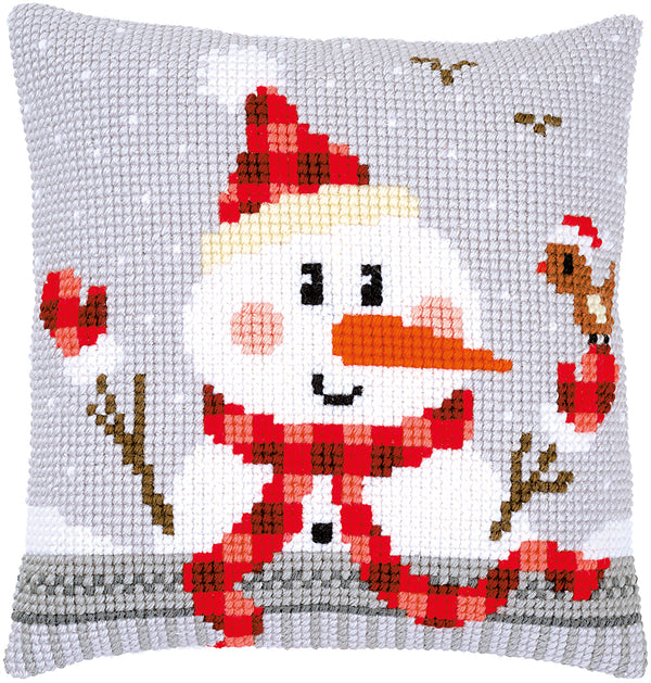 DIY Cross stitch cushion kit Snowman