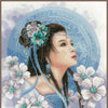 DIY Counted cross stitch kit Asian lady in blue