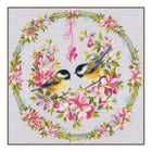 DIY Counted cross stitch kit Tits in flower wreath 41 x 41 cm / 16.4