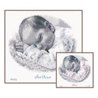 DIY Counted cross stitch kit Sleeping baby 25 x 24 cm / 10