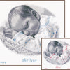 DIY Counted cross stitch kit Sleeping baby 25 x 24 cm / 10" x 9.6"