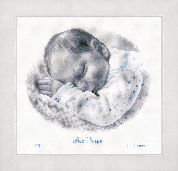 DIY Counted cross stitch kit Sleeping baby 25 x 24 cm / 10