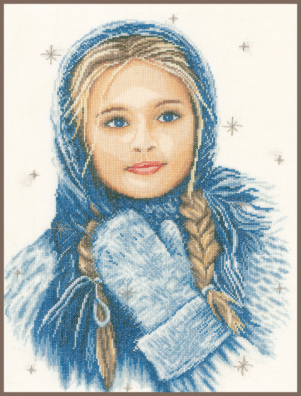 DIY Counted cross stitch kit Winter girl